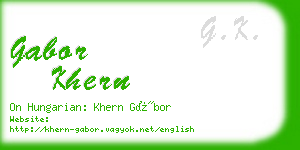 gabor khern business card